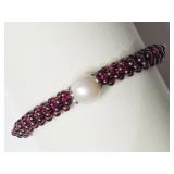 Natural Garnet & Freshwater Pearl (approx 24.00g)