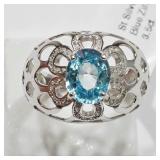 Sterling Silver Blue Cubic Zircon (3.50ct) &