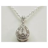 Sterling Silver Diamond (0.13ct) Pendant Necklace