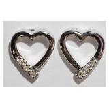 Sterling Silver Rhodium Plated Diamond Heart