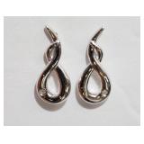 Sterling Silver Rhodium Plated Diamond Earrings
