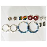 Sterling Silver 7 Pair Assorted Earrings Set