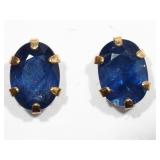 10kt Yellow Gold Sapphire (2.00ct)  Stud Earrings