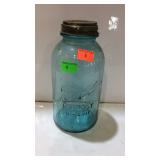 "Ball Perfect Mason" blue glass half gallon size