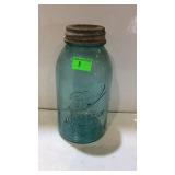 "Ball" Perfect Mason blue glass half gallon