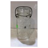 "Atlas Good Luck" clear glass canning jar, clear