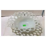 Westmoreland Milk Glass center piece fruit bowl,