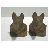 Pair of Fox Head Metal Book Ends, smaller size
