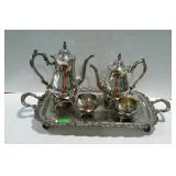 5pc silver plate service set, tea and coffee