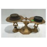 Set of Balance Scales, gold tone painted color