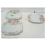 Noritake Azalea china - three 7-1/2" square plates