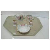 Noritake Azalea china, tray lot - creamer, sugar,