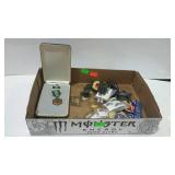 Flat of militaria. Patches, rank insignia and a