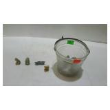 Wade figures in glass ice bucket