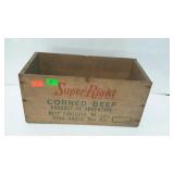Super-Right Corned Beef shipping crate- 15 x 7 x 8