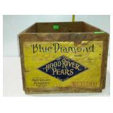 Fruit crate, Blue Diamond Brand, famous for Hood