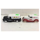 Two replica collectors truck banks, no boxes
