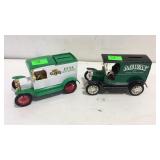 Two replica advertising truck banks no boxes