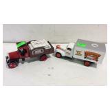 Two replica advertising truck banks no boxes