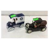 Two replica advertising truck banks no boxes