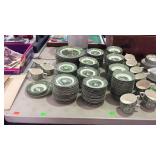 Collection of Dinner China, green color with