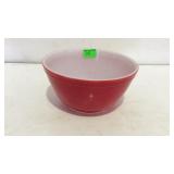One 7" red Pyrex bowl