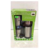 3pc Vacuum Bottle & Mug Set, two 14oz insulated