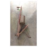 Vintage corn seed sower, wooden handled with the