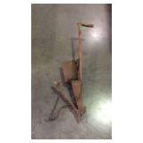 Vintage corn seed sower, wooden handled with the
