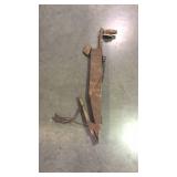 Vintage corn seed sower, wooden handled with the