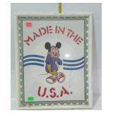 Framed Mike Mouse poster, 17 x 21