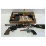 Collection of 7 plastic kids toy play guns plus