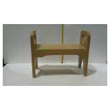 Painted home decor doll settee bench with heart