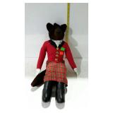 Stuffed lady fox hunt doll - 23" tall