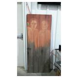 Four board vintage farm door with latch and