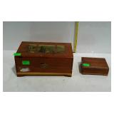 Two cedar jewelry boxes one is small size