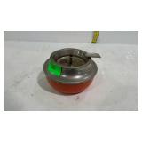 Mid century ash tray, orange color tin made