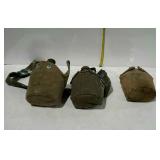 Three military US marked canteens, marked on the