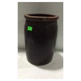 Crockery 2 gallon brown glaze crock, has a age