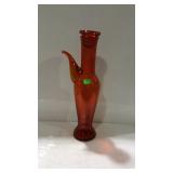 Art glass pitcher with pour spot and glass