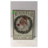 Replica tin advertising sign, Munson Wear women