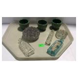 Collectibles lot, 3 mini. Pottery planters, 3