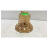 Marigold glass bell shaped coin bank, "A Penny