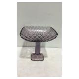 Purple glass compote, pedestal base with the