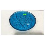 Blue glass cake plate 9"
