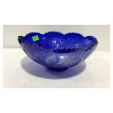 Cobalt fruit bowl with the heavy pears design 10"