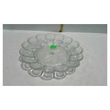 Egg serving plate in clear glass