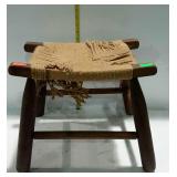 Early footstool, having the rush top but