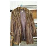 Ladies fur coat with hook & eye closure - no size,