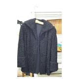 Ladies Curly Lamb jacket with hook & eye closure -